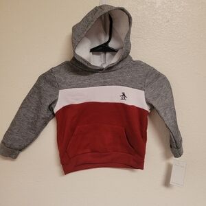 NWT Original Penguin Grey and Red Hoodie